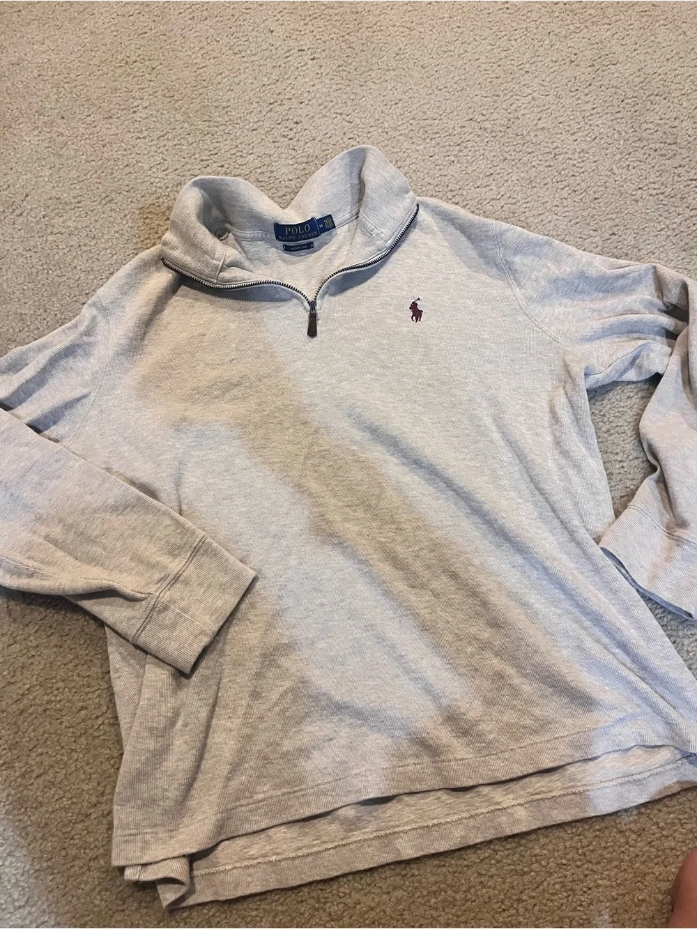 Polo Ralph Lauren Light Gray 1/4 Zip Pullover sweater medium
